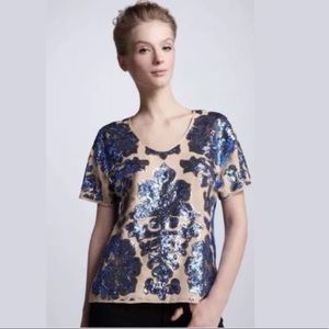TRACY REESE Sequined Top Neiman Marcus Size XS